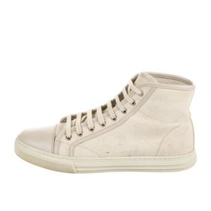 Gucci canvas leather trim embellishment sneakers
